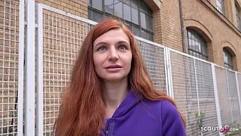 play German scout - skinny ginger ukrainian teen lina joy pickup for rough casting fuck