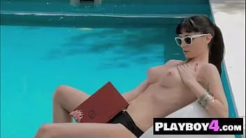 Play Sexy big tits milf lesbian shows her wet body and posed with horny friend