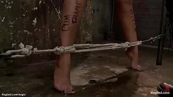 تشغيل Hogtied مثلية الشرج مدمن مخدرات على الأرض