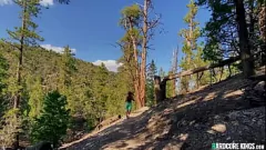 Redare Pornstarul blondă și bustină Molly Pills devine sălbatică în pădure cu fosta ei prietenă, sugând un penis mare și arătându-și sânii mari