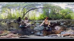 Play Sensual Redheads Ana Molly & Belle in Mutual Masturbation and Clit Play Outdoors
